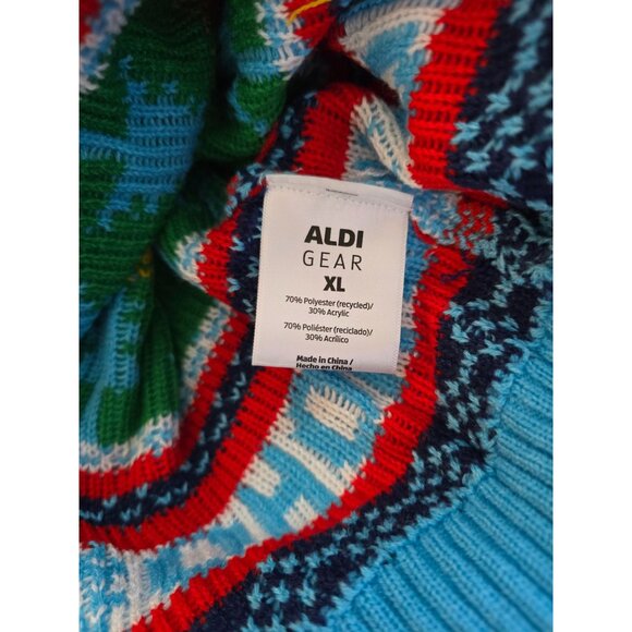 Aldi Gear Christmas Sweater XL Light Blue Festive Holiday Fun boho cottagecore - Picture 5 of 6